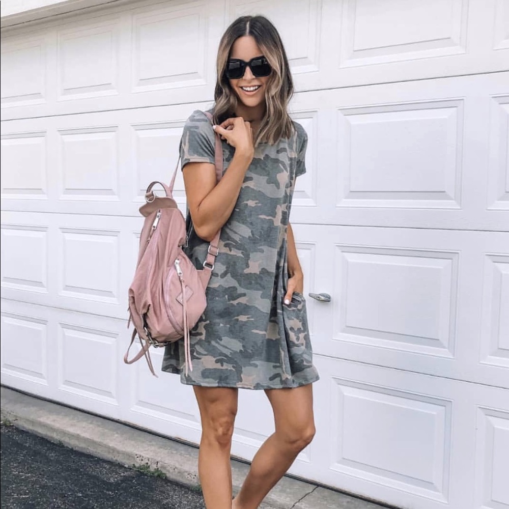 š CARRY HOME IN MY HEART CAMO PRINT DRESS MEDIUM M - Picture 2 of 7